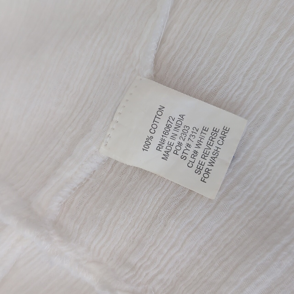 Blue Island Cotton Gauze Beach Cover Up White size Large - Picture 5 of 8